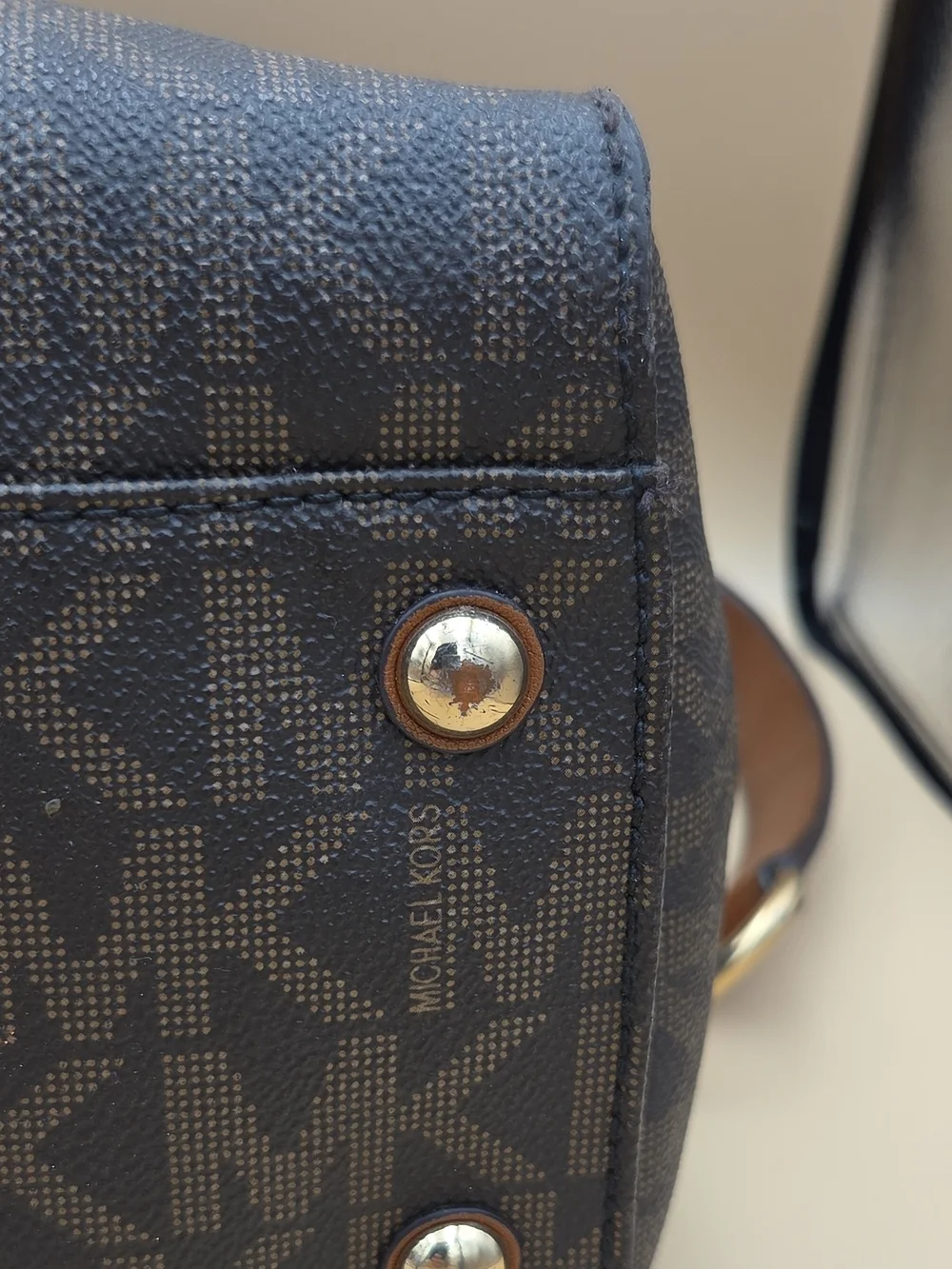 Michael Kors Brown MK Logo Satchel Bag